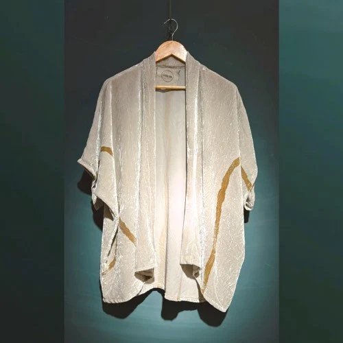 Custom Velvet Silk Kimono Oliva