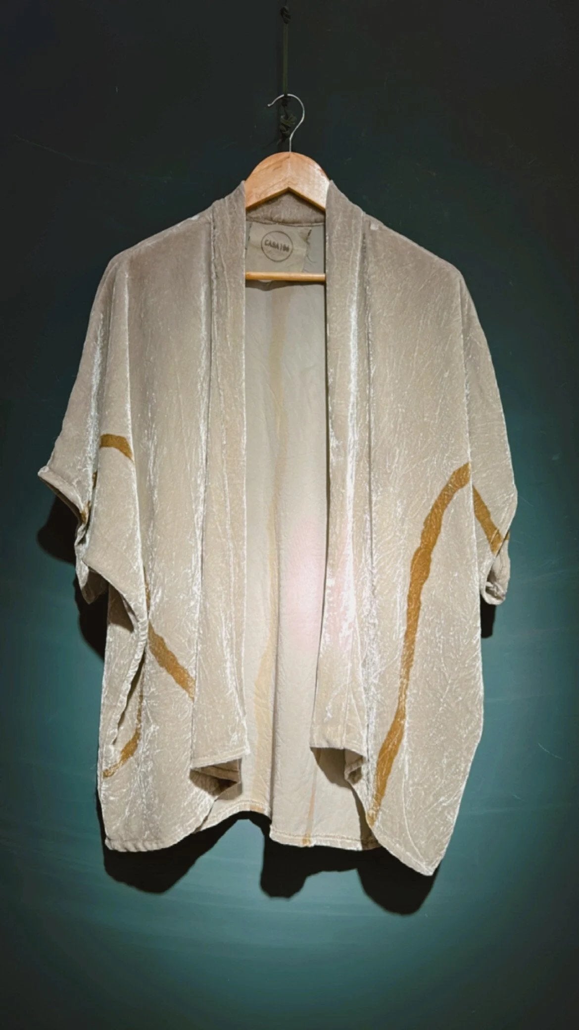 Custom Velvet Silk Kimono Oliva