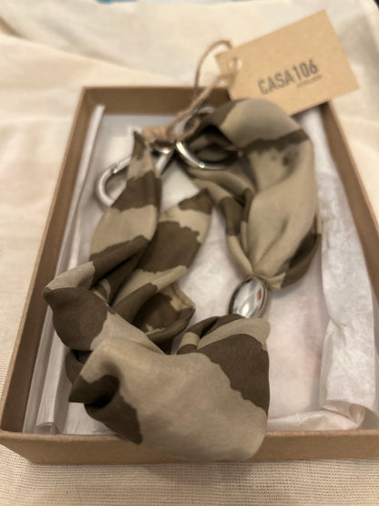 Silk Scarf with Keychain Green Mate Herb