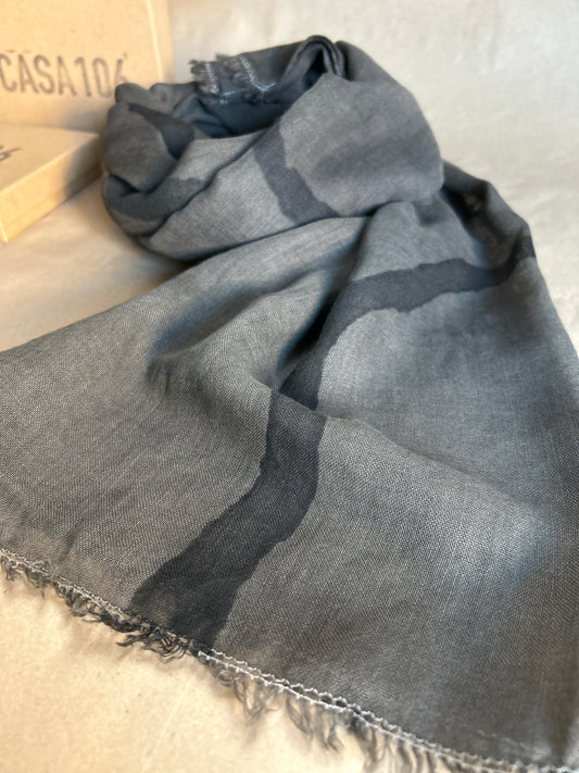 Wool and Silk Scarf Gray Roots